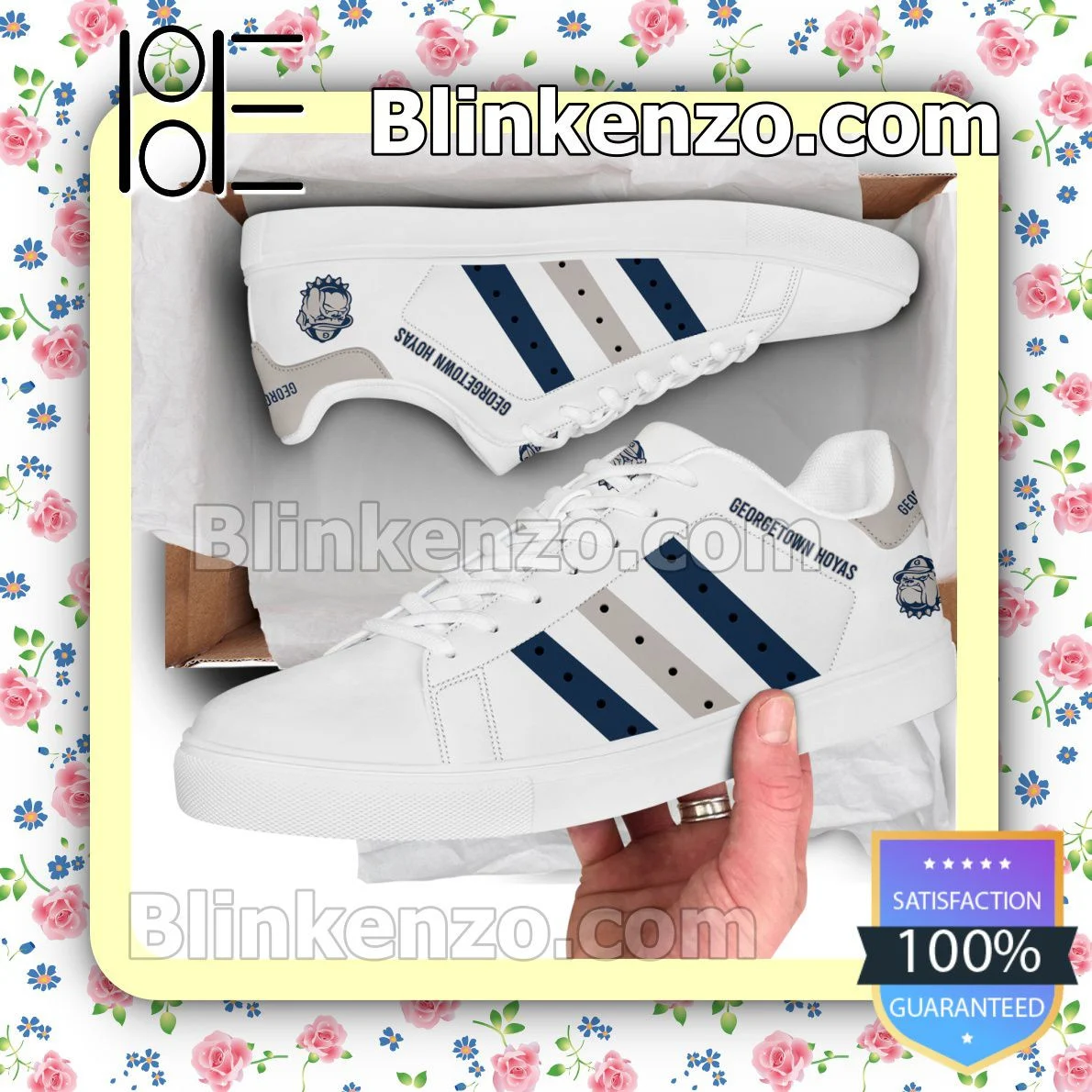 NCAA Georgetown Hoyas White Stan Smith Shoes , Trendy Style Sneakers ST0801