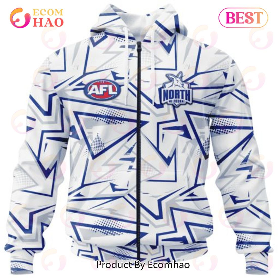 AFL North Melbourne Football Club Special Abstract Design Hoodie, Zip Hoodie, Man - Women, Warm, Premium Quality HZ0501