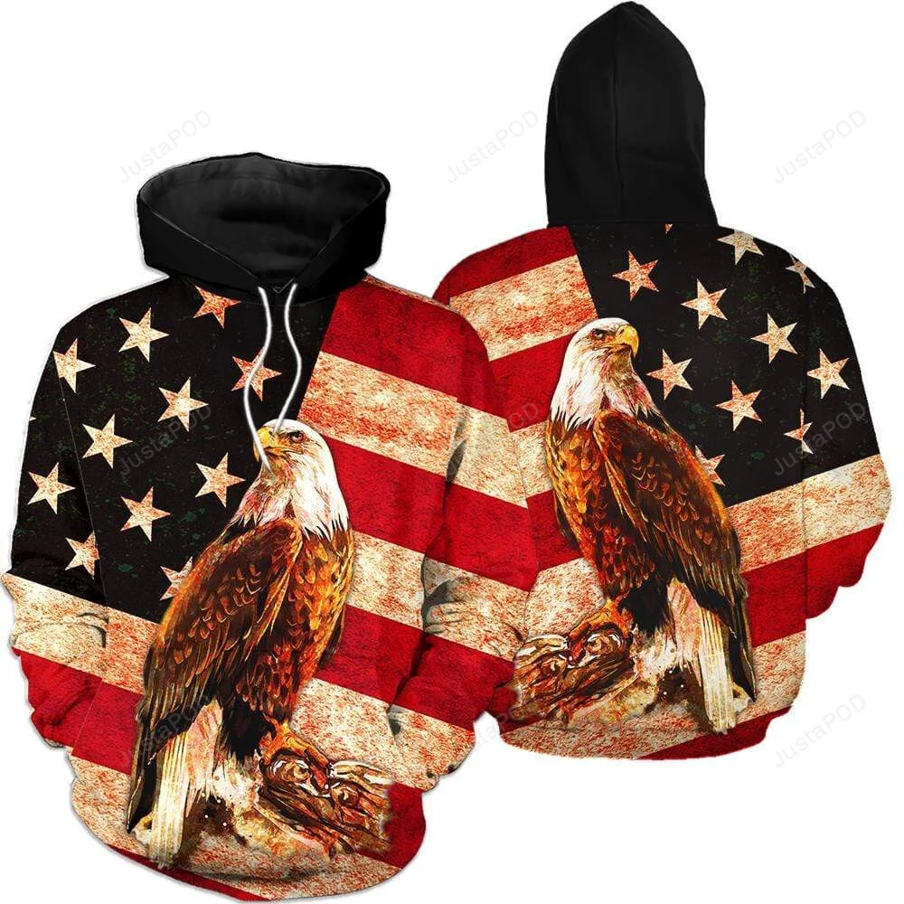 American Flag Eagle 3D All Print Hoodie, Zip- Up Hoodie HZ0501