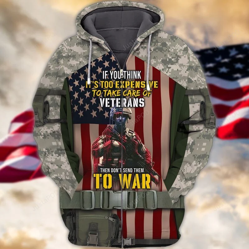Veteran 3D All Over Print Hoodie, Zip-up Hoodie HZ0501
