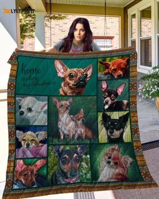 Chihuahua Free As A Chihuahua 3D Customized Quilt , Soft Quilt, King Size, All Season Cozy Quilt QB0901