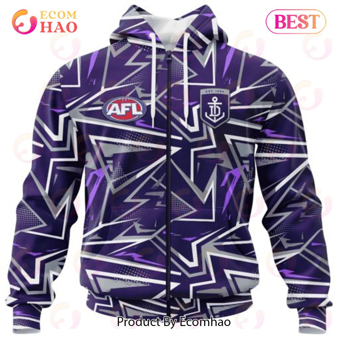 AFL Fremantle Dockers Special Abstract Design Hoodie, Zip Hoodie, Man - Women, Warm, Premium Quality HZ0501