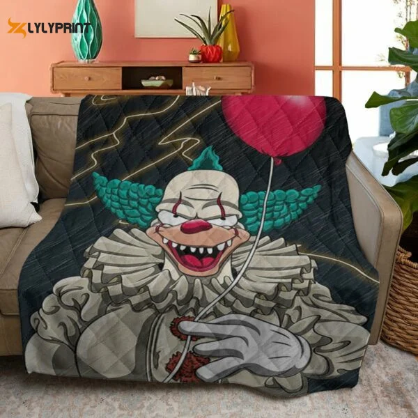 Want A Balloon Bart? It Horror Film Quilt Blanket 568 , Soft Quilt, King Size, All Season Cozy Quilt QB0901