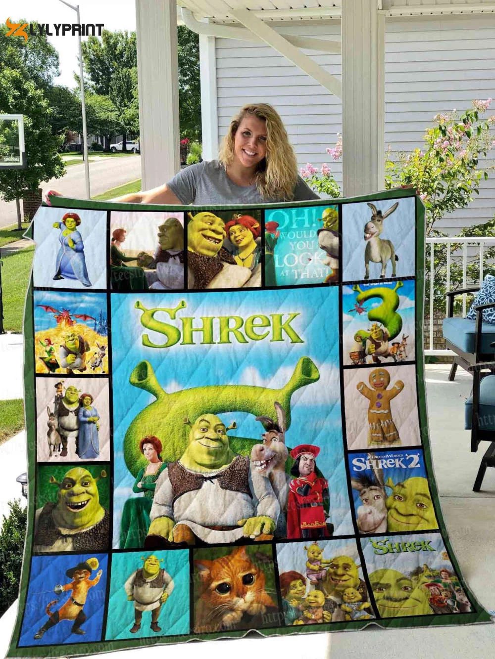 Shrek Quilt Blanket For Fans Home Decor Gift ,  Soft Quilt, King Size, All Season Cozy Quilt QB0901