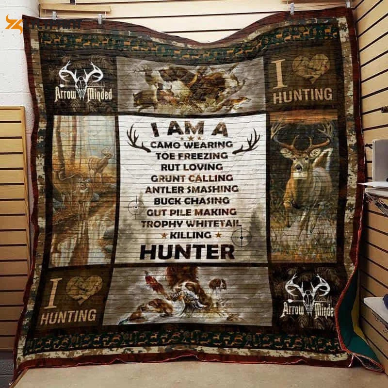 Deer 3D Customized Quilt Camo Wearing 3 , Soft Quilt, King Size, All Season Cozy Quilt QB0901