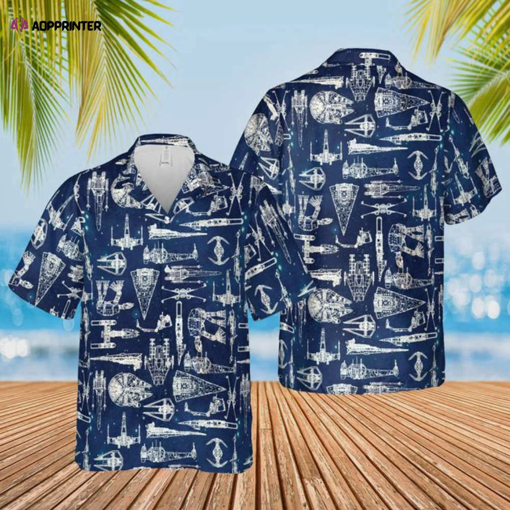 Star Wars Space Ship Battle Hawaiian Button Down Shirt, Star Wars Button Shirt, StarWars Beach Shirt HW0601