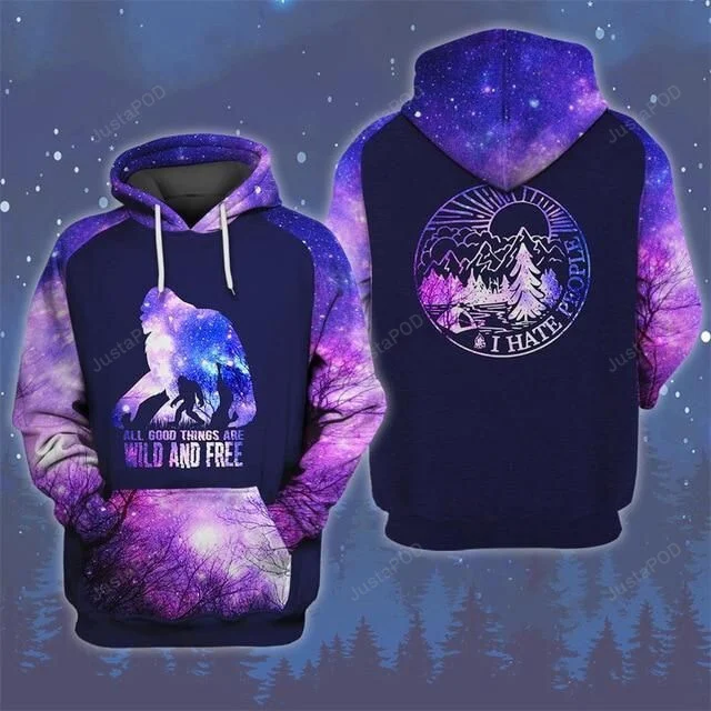 All Good Things are Wild and Free Camping 3D All Over Printed Hoodie, Zip- Up Hoodie HZ0501