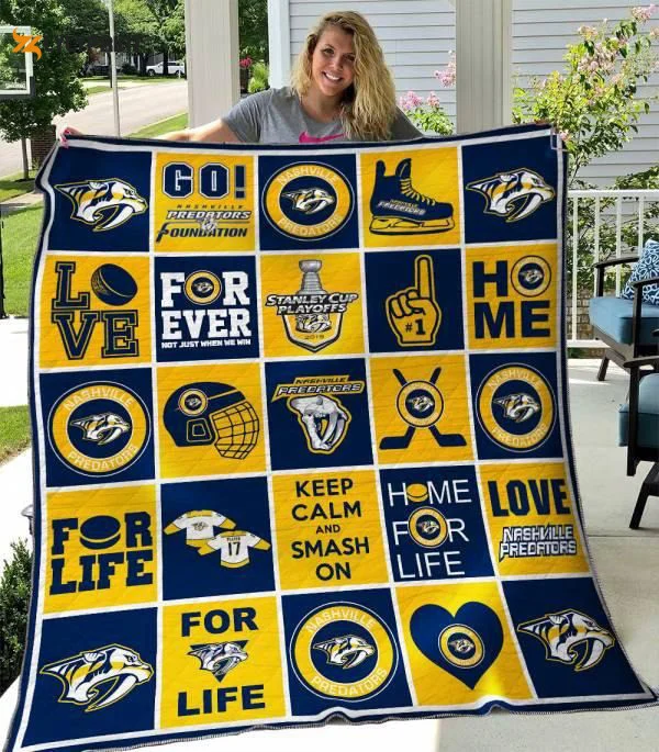 Nashville Predators 1 Quilt Blanket For Fans Home Decor Gift , Soft Quilt, King Size, All Season Cozy Quilt QB0901