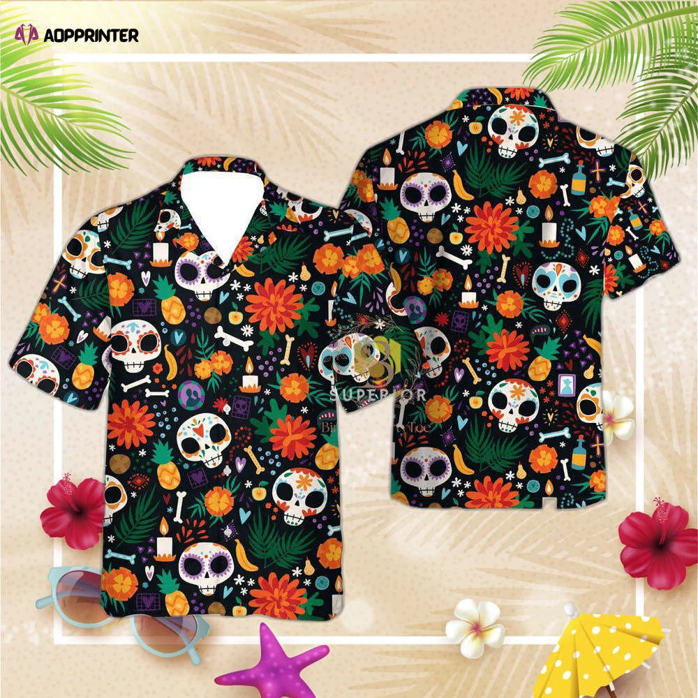 Floral DOTD Skull Hawaiian Shirt, Gift For Men And Women HW0601