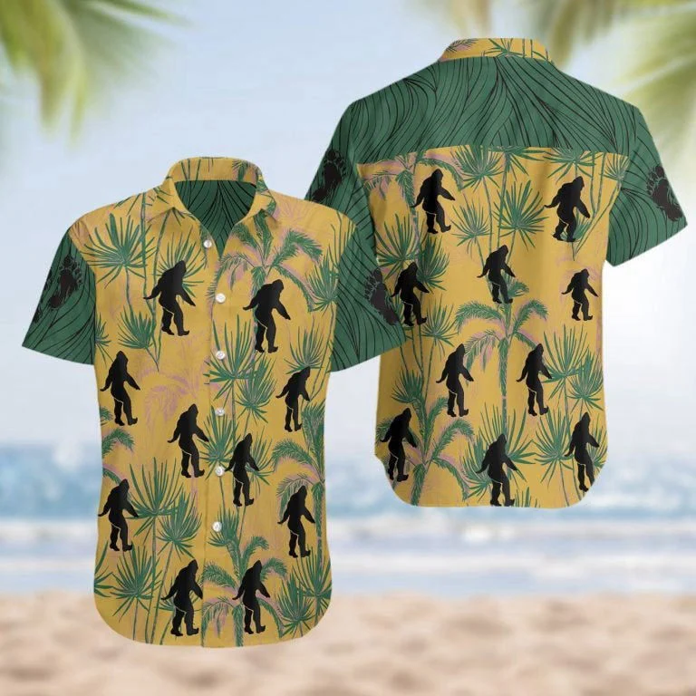 Bigfoot Summer Short Sleeve Hawaiian Beach Shirt HW0601
