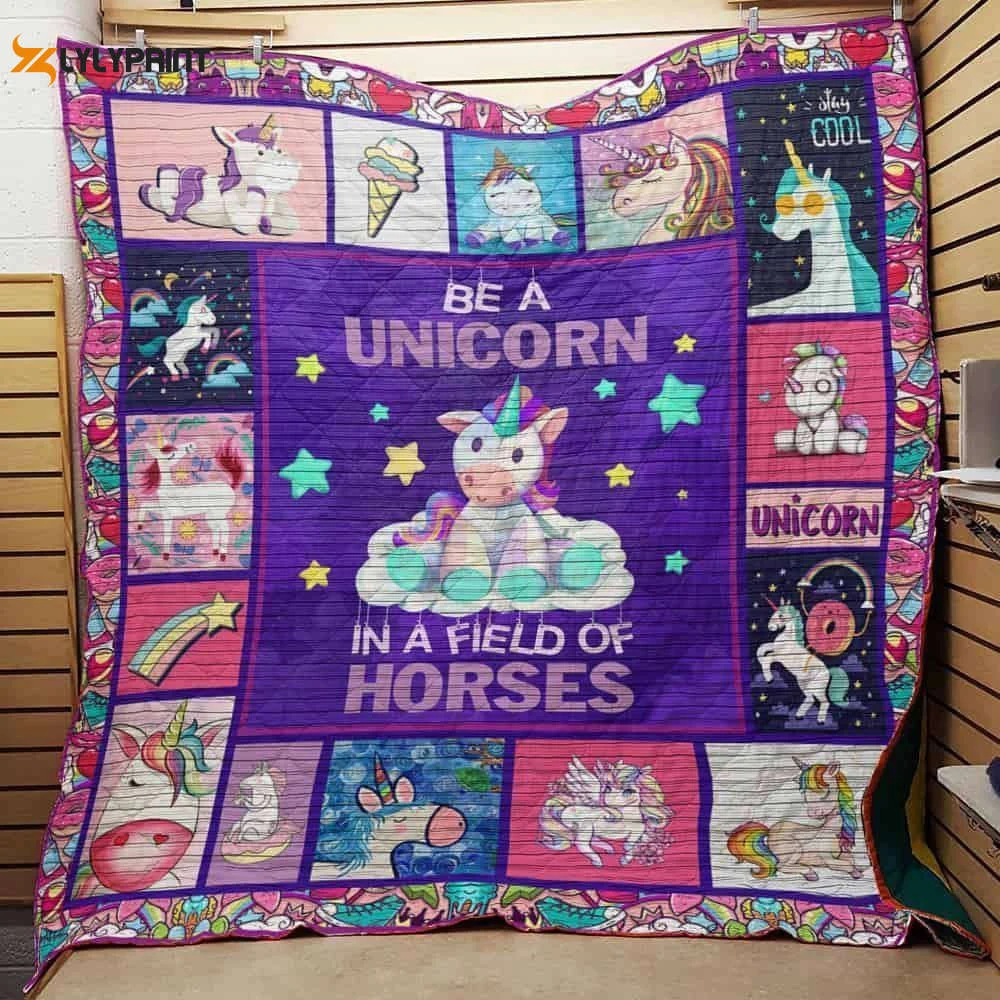 Unicorn Be A Unicorn Awesome 3D Customized Quilt , Soft Quilt, King Size, All Season Cozy Quilt QB0901