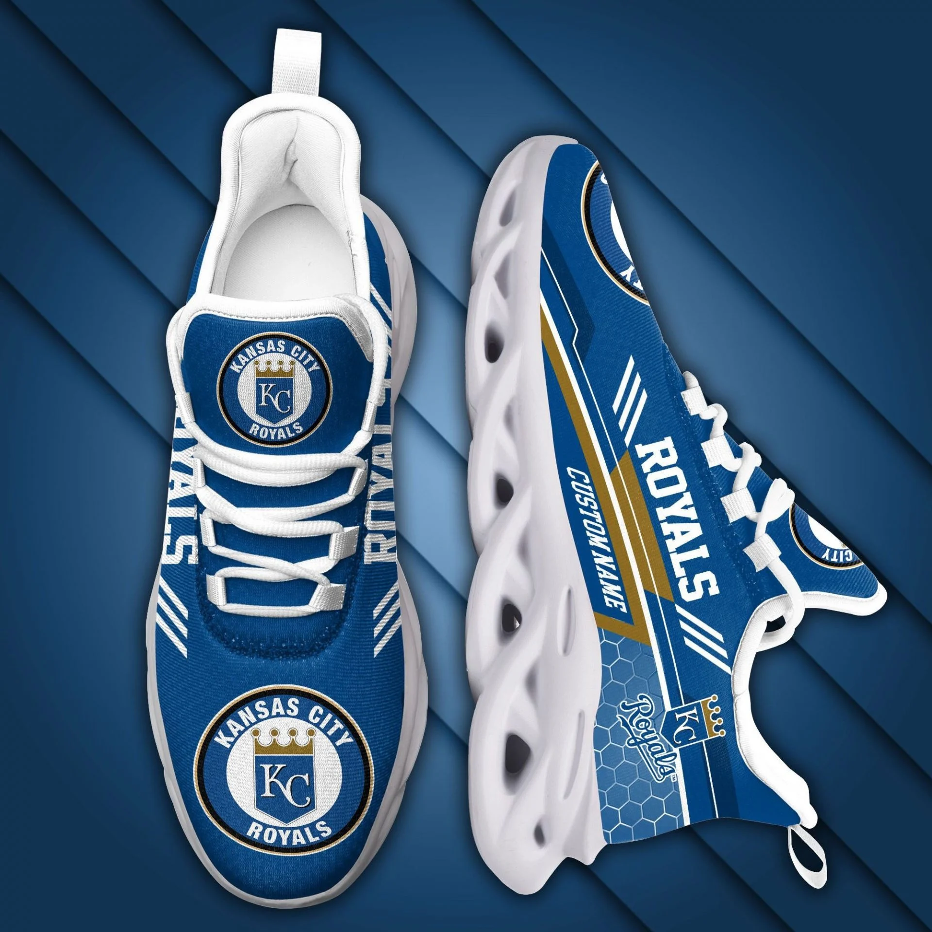 Custom MLB Kansas City Royals Max Soul Shoes V6 Unisex Women Men MS0601