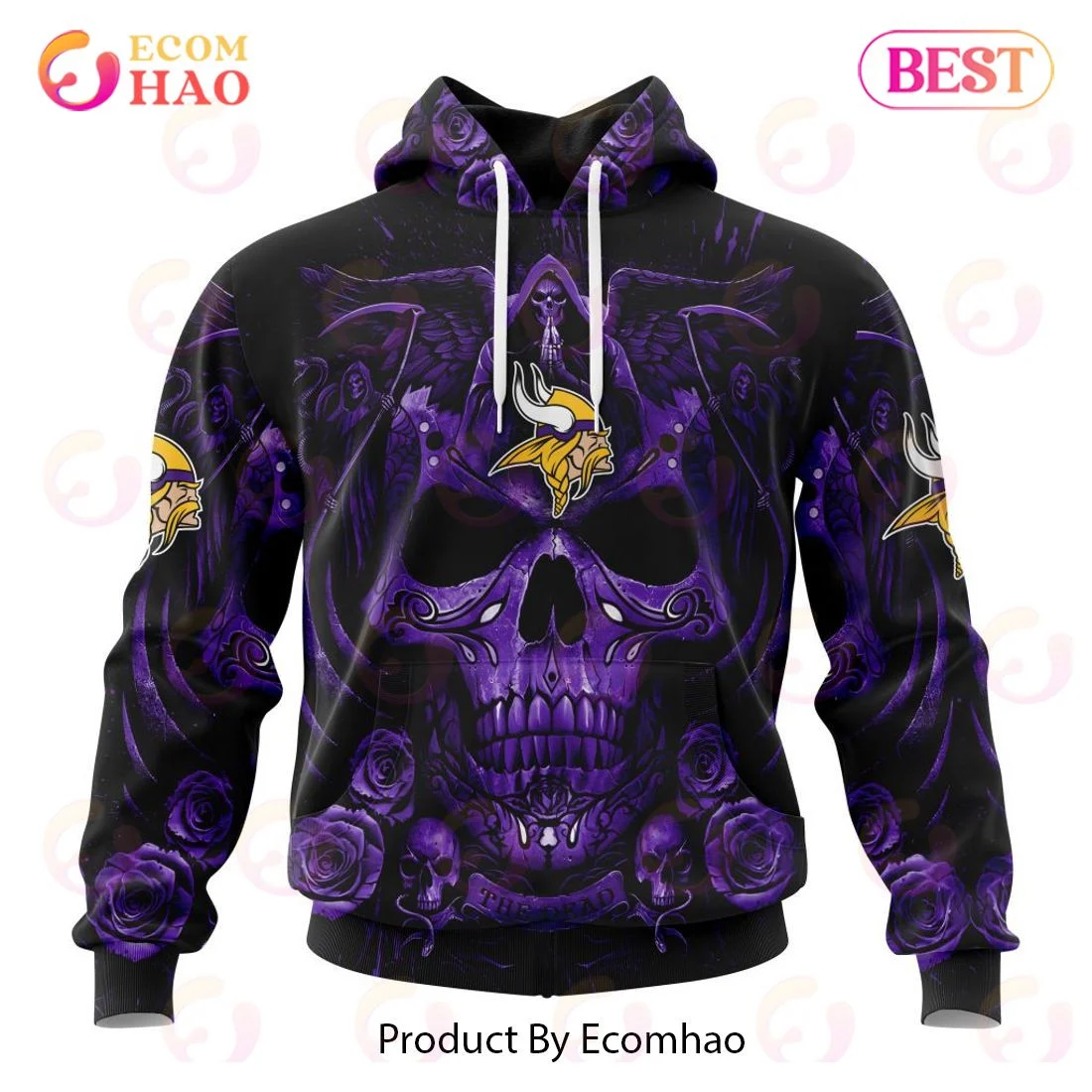 Best Minnesota Vikings Special Design With Skull Art 3D Hoodie Limited Edition, Zip Hoodie, Man - Women, Warm, Premium Quality HZ0501