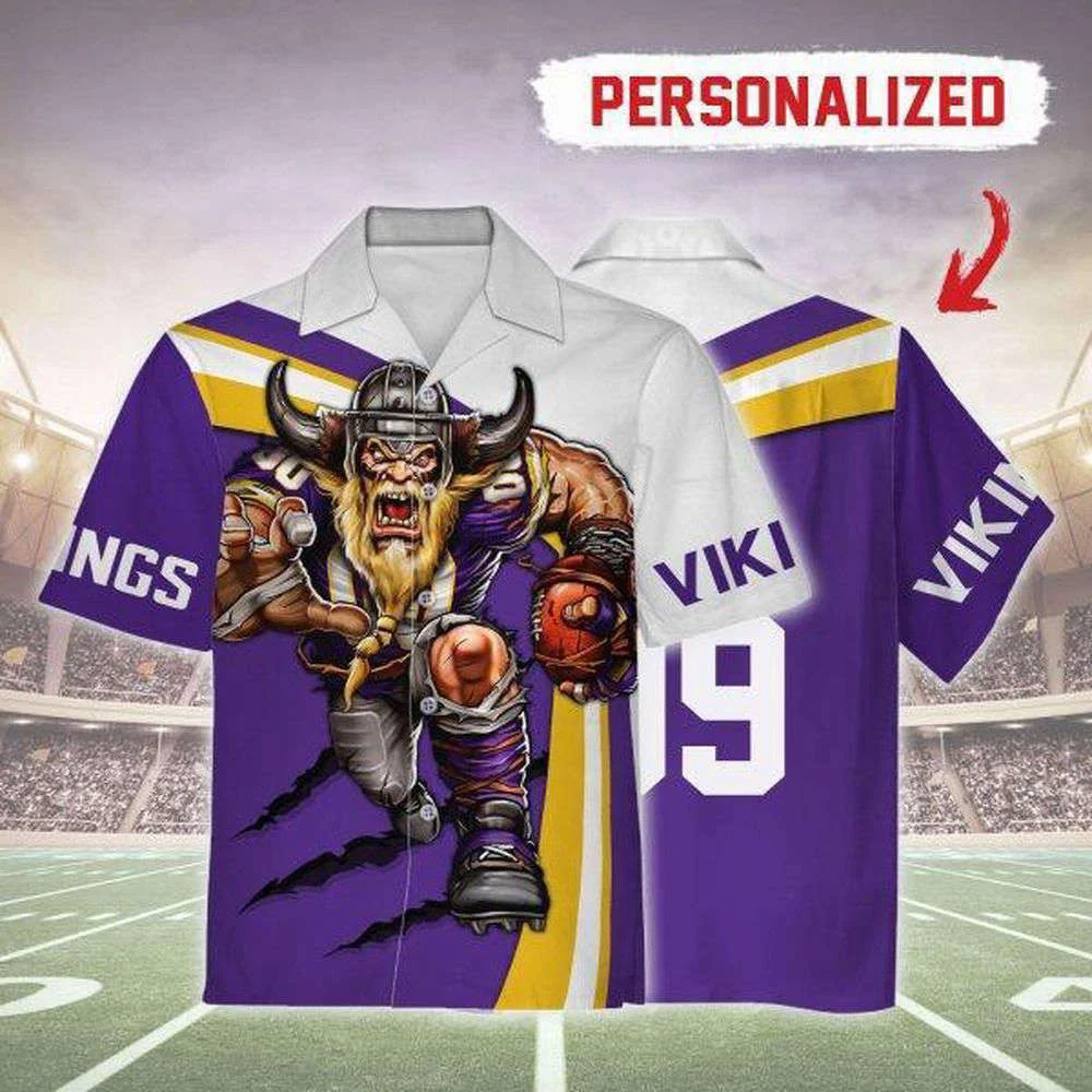 Personalized Unisex Hawaiian Shirt Minnesota Vikings Football Team 3D Apparel For Men Women HW0601