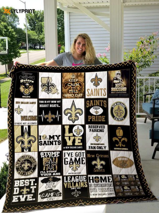 New Orleans Saints 1 Quilt Blanket For Fans Home Decor Gift , Soft Quilt, King Size, All Season Cozy Quilt QB0901