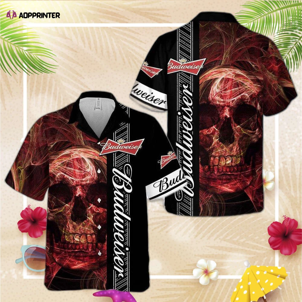 Budweiser Beer Skull Hawaiian Shirt, Gift For Men And Women HW0601