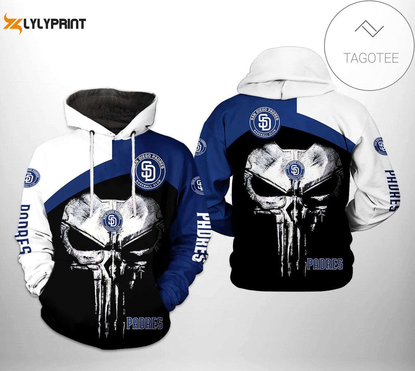 San Diego Padres Skull Punisher Pullover Hoodie – Unique AOP Shirt HZ0501