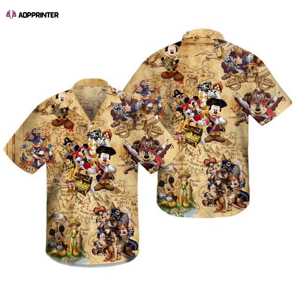 Disney Pirate Hawaiian Shirt, Mickey Pirate Hawaiian Shirt HW0601
