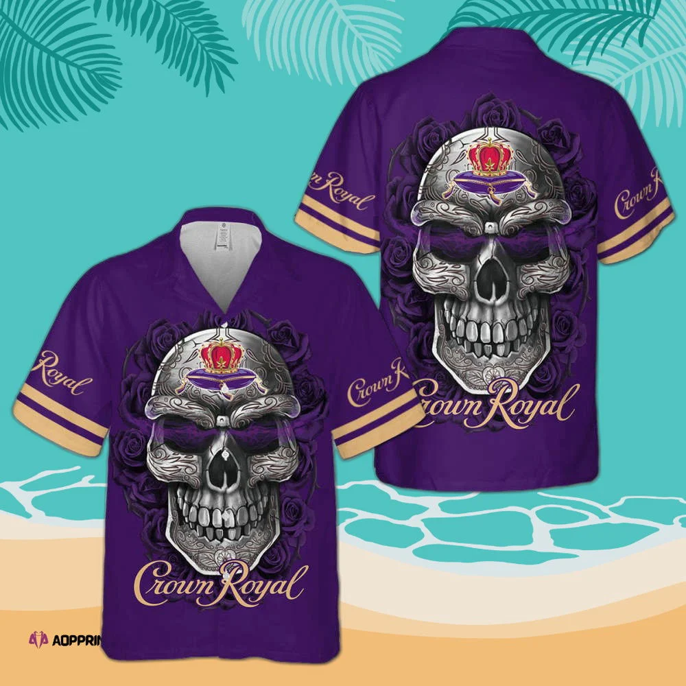 Crown Royal Skull Rose Hawaiian Shirt 3D All Over Print Tee HW0601