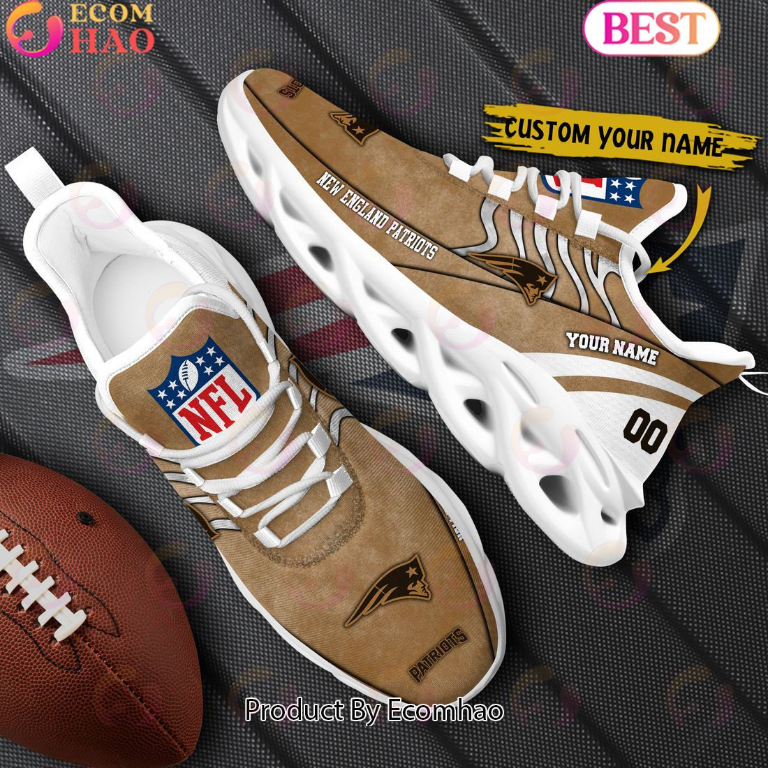 Custom Name New England Patriots X Salute to Service For Veterans Day Celebration Max Soul Shoes  Unisex sneakers MS0601