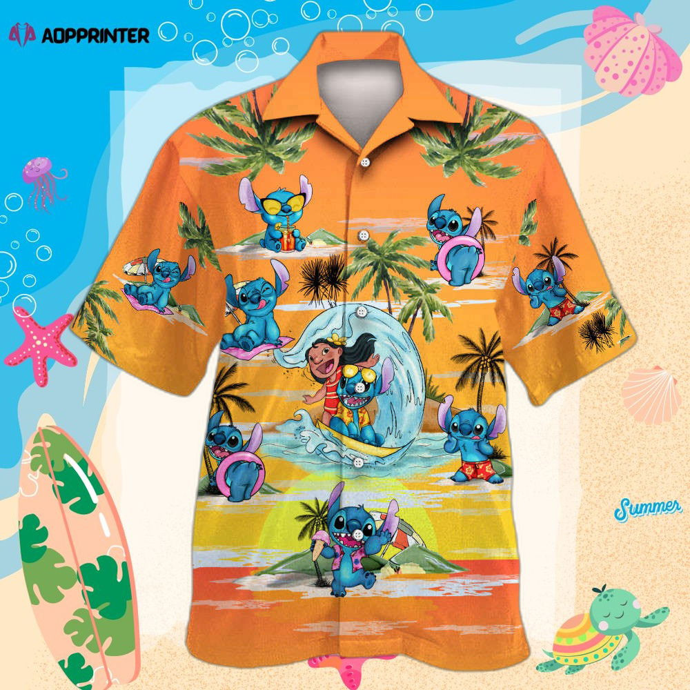 Stitch 10 Hawaiian Shirt Shorts Summer 2023 Hot HW0601