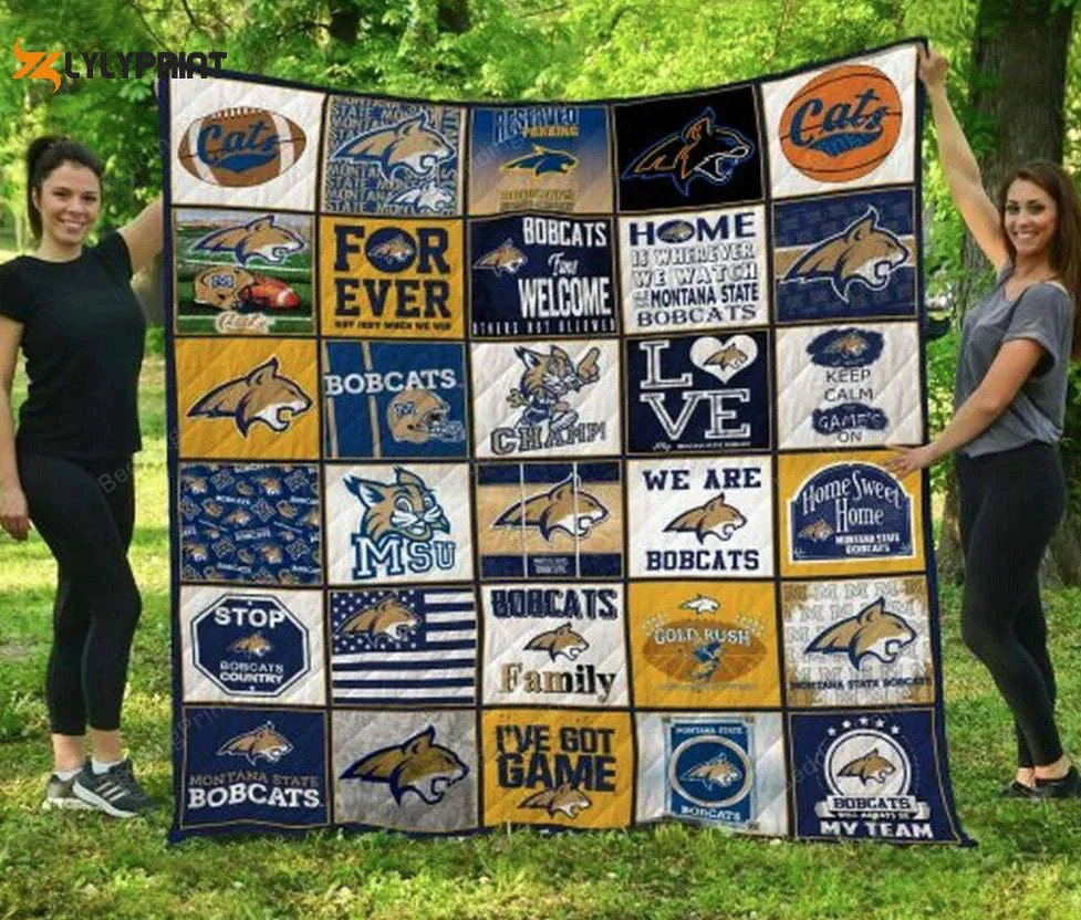 Montana State Bobcats 1 Quilt Blanket For Fans Home Decor Gift , Soft Quilt, King Size, All Season Cozy Quilt QB0901