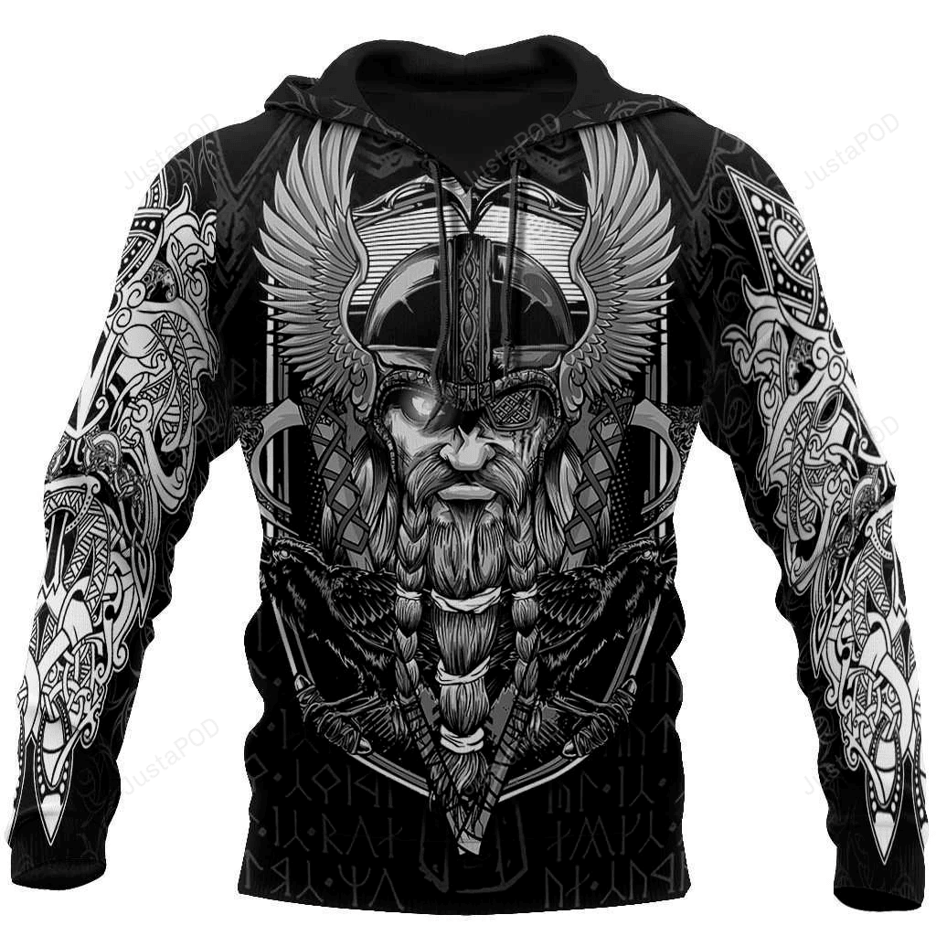 Viking Odin 3D All Over Printed Hoodie, Zip- Up Hoodie HZ0501