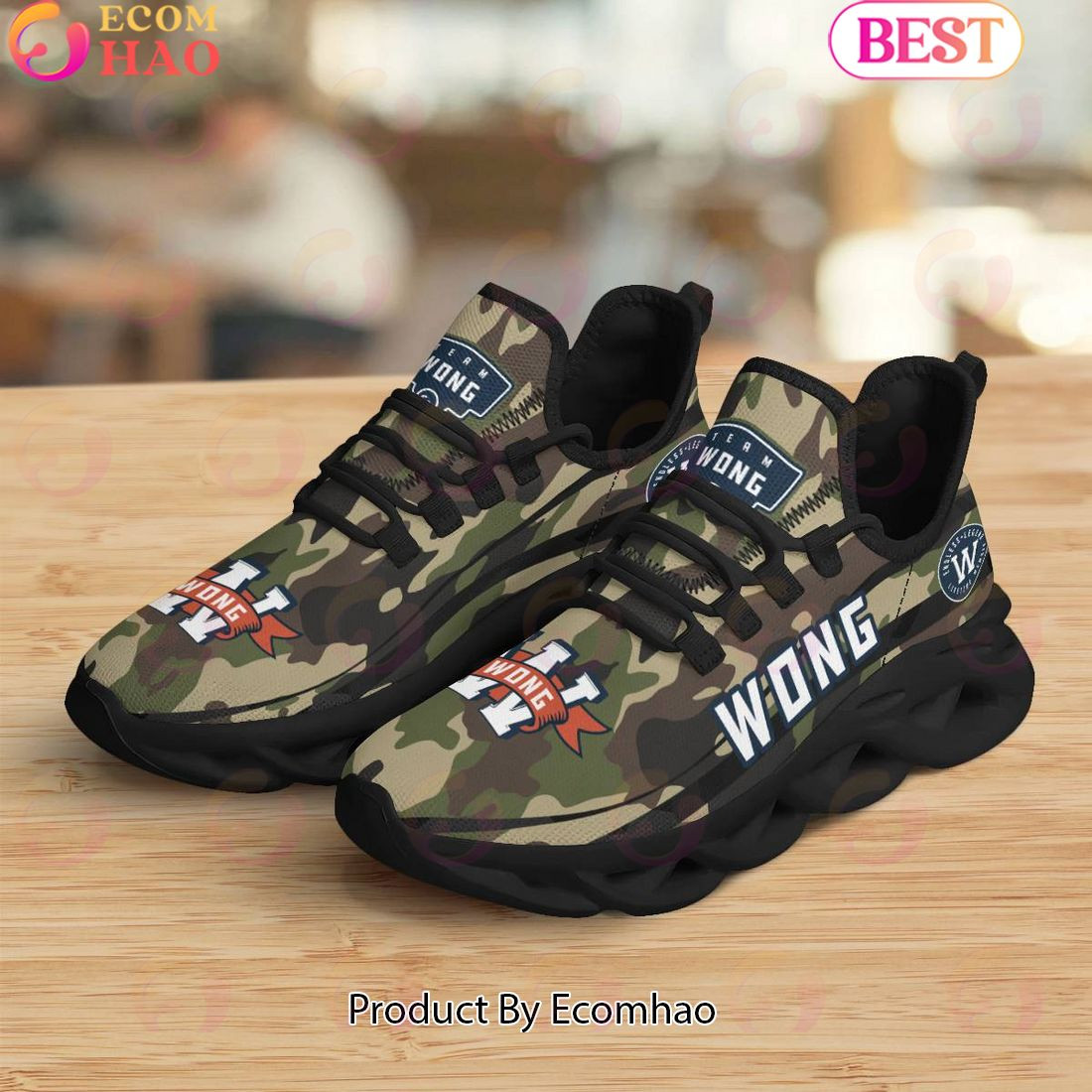 Wong Endless Legend Lifetime Member Special Camo Military Design Max Soul Shoes, Sneakers  Unisex sneakers MS0601