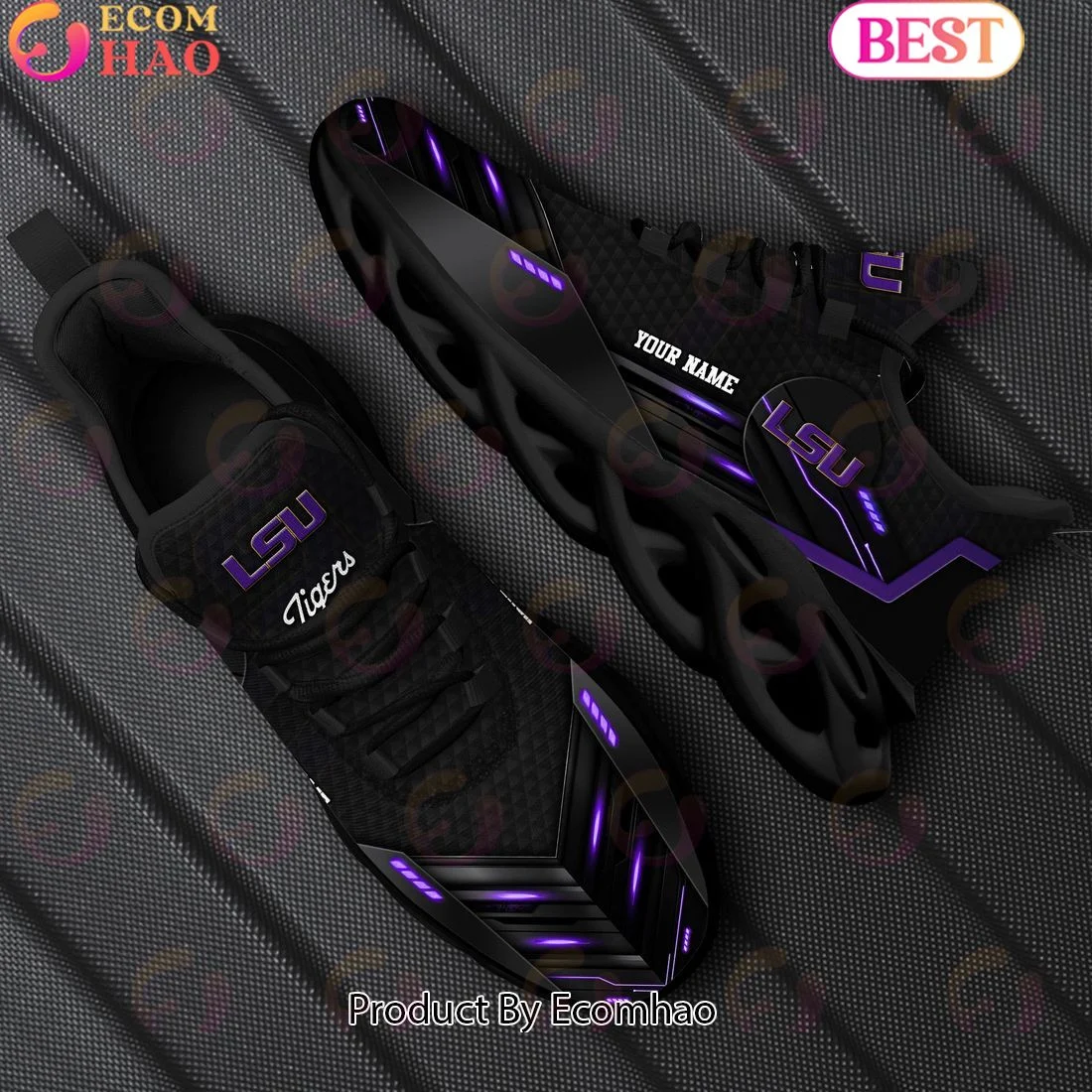 LSU Tigers Team Black Clunky Max Soul Shoes Sneakers Custom Your Name  Unisex sneakers MS0601