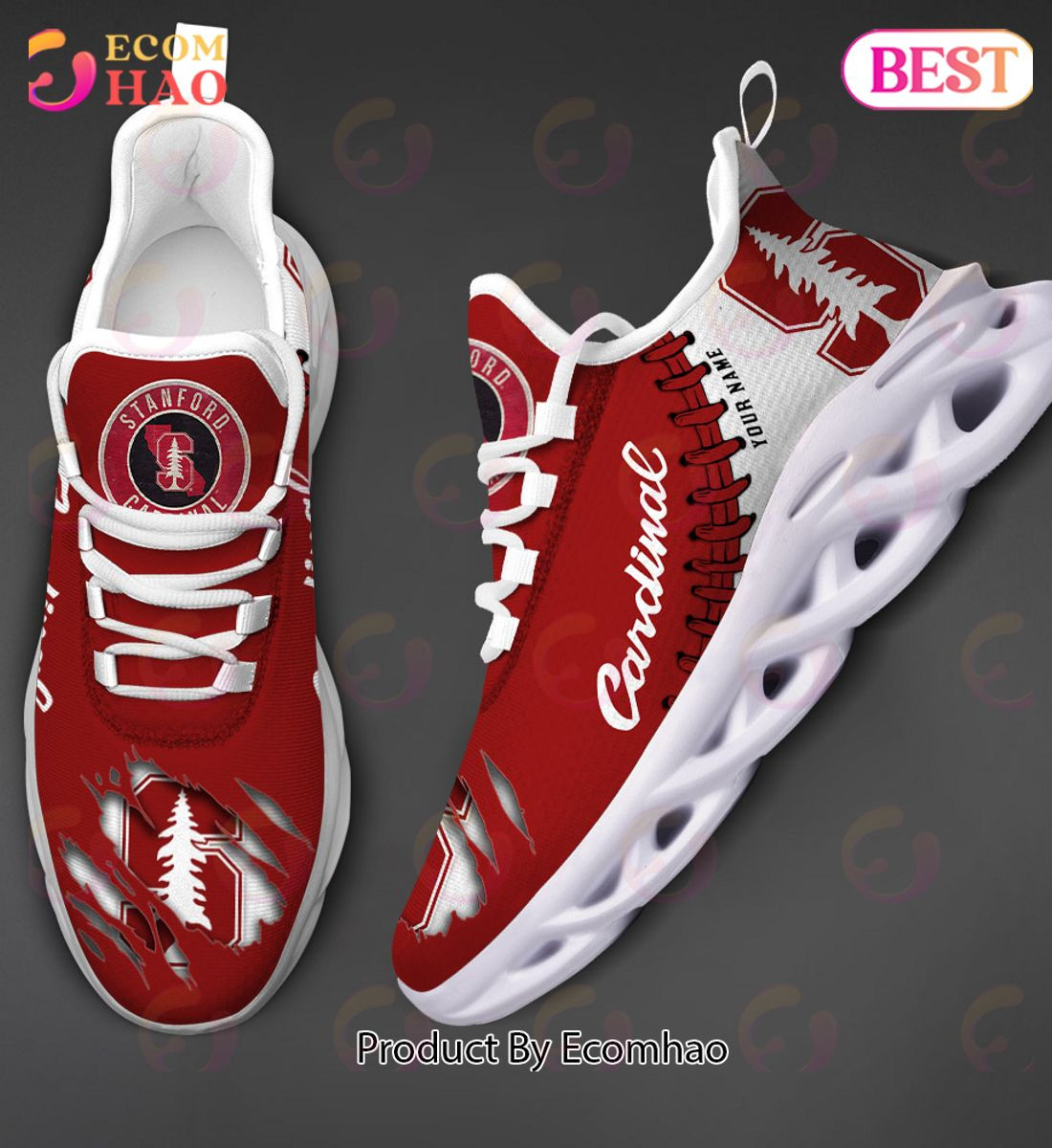 Stanford Cardinal Max Soul Shoes Custom Name  Unisex sneakers MS0601