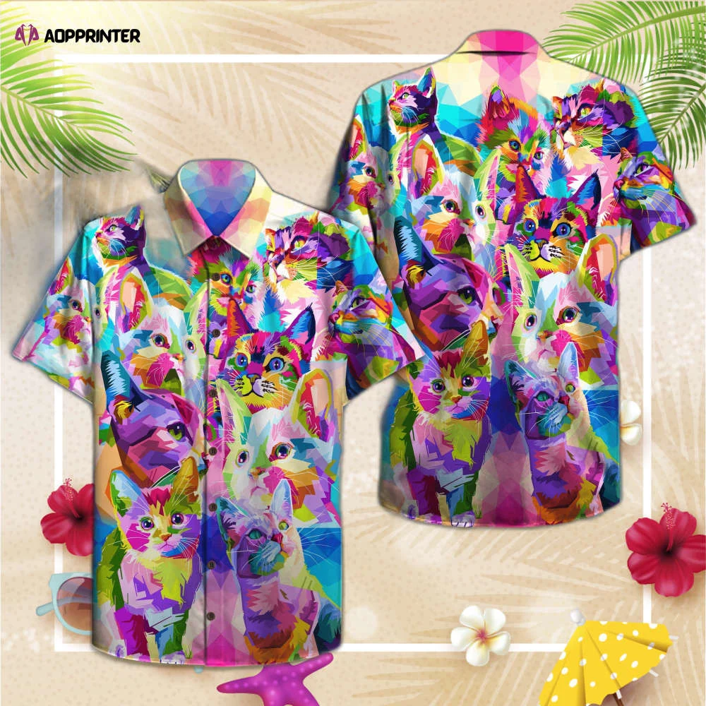 Colorful Kittens Hawaiian Shirt, Gift For Men Women HW0601