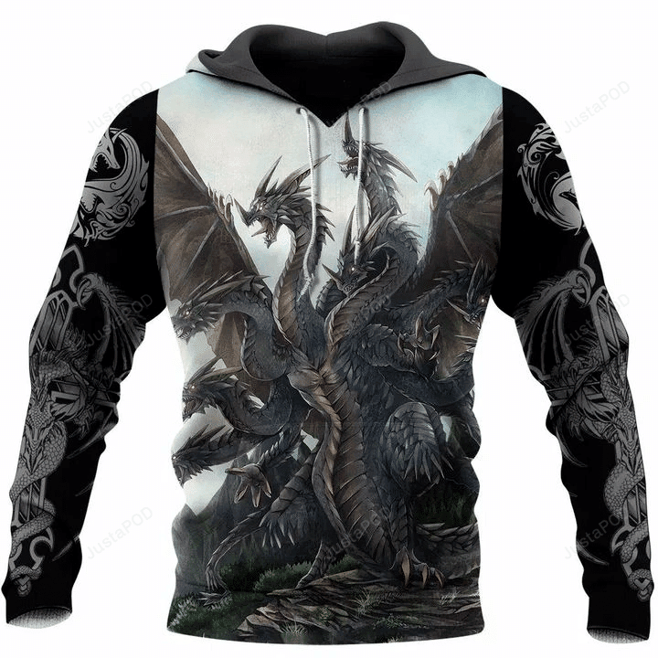 Dungeon Dragon Blue 3D All Over Printed Hoodie, Zip- Up Hoodie HZ0501