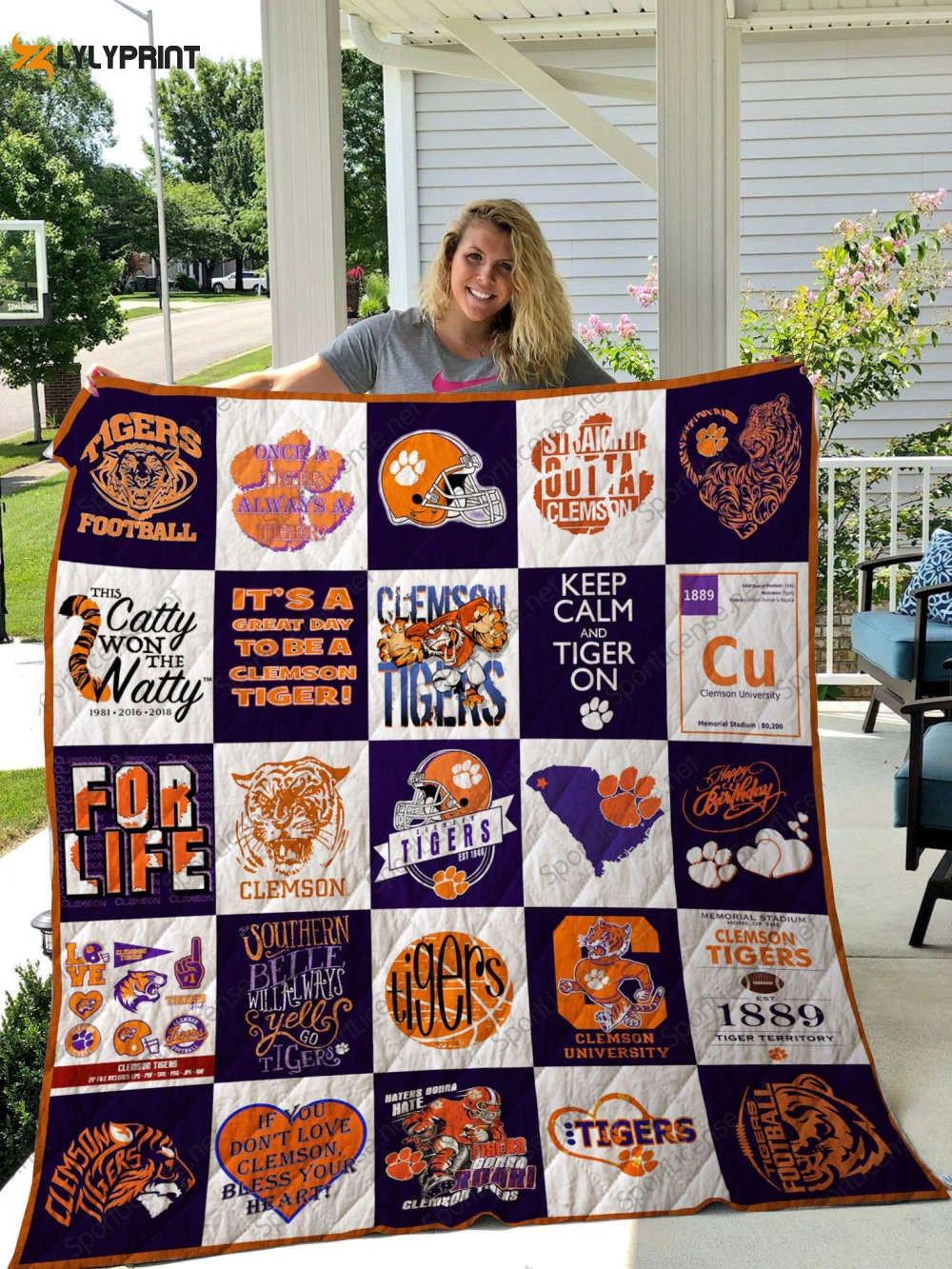 Clemson Tigers 1 Quilt For Fans Home Decor Gift , Soft Quilt, King Size, All Season Cozy Quilt QB0901