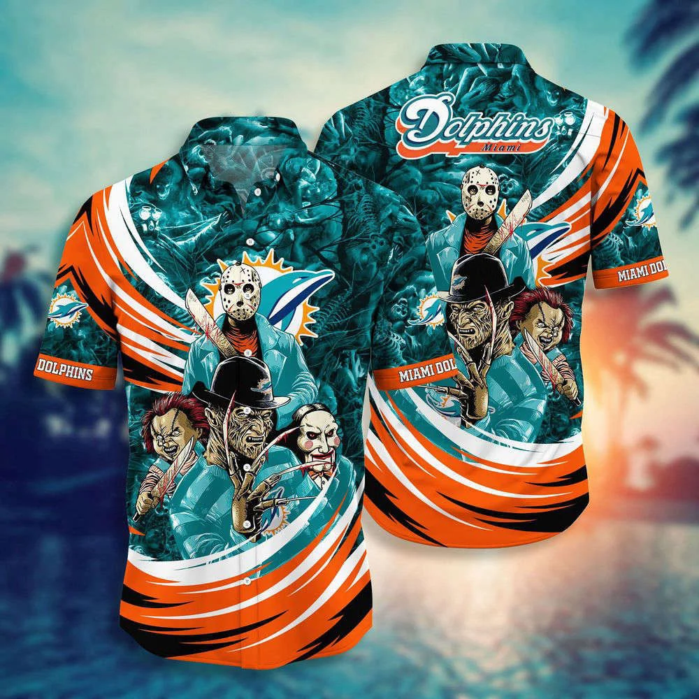 Miami Dolphins NFL Halloween Horror Movies Hawaiian Shirts For Men And Women HW0601