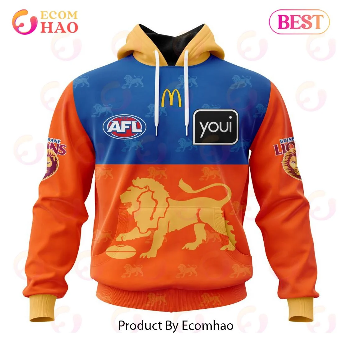 AFL Brisbane Lions Away Kits 2023 3D Hoodie, Zip Hoodie, Man - Women, Warm, Premium Quality HZ0501