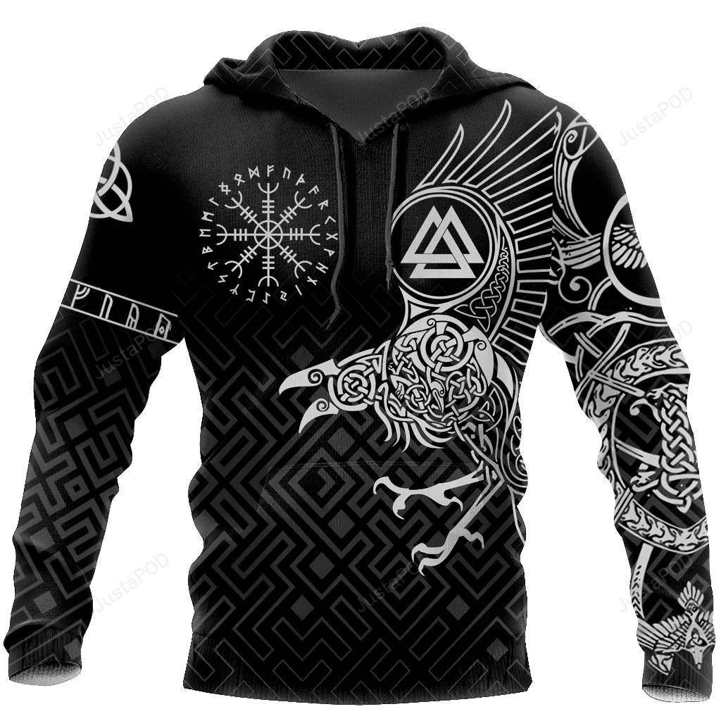 Viking Raven 3D All Over Print Hoodie, Zip-up Hoodie HZ0501