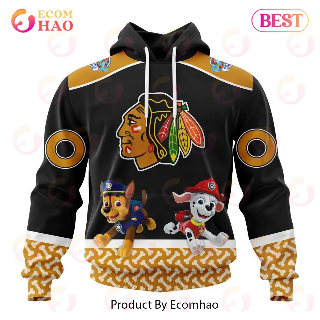 Chicago Blackhawks Special Paw Patrol Design 3D Hoodie, Zip Hoodie, Man - Women, Warm, Premium Quality HZ0501