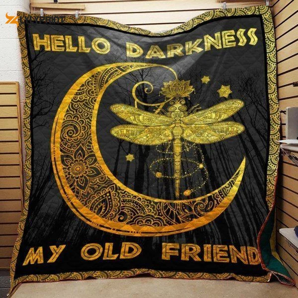 Dragonfly Animal 3D Customized Quilt Hello Darkness , Soft Quilt, King Size, All Season Cozy Quilt QB0901