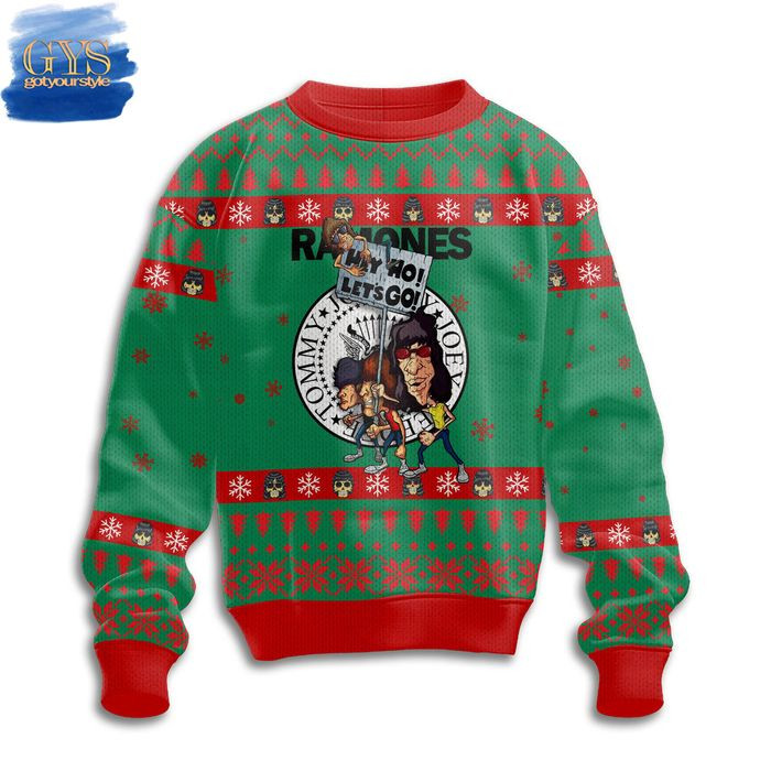 Ramones Rock Band Ugly Christmas Sweater , Cozy Soft Unisex Pullover SW0601