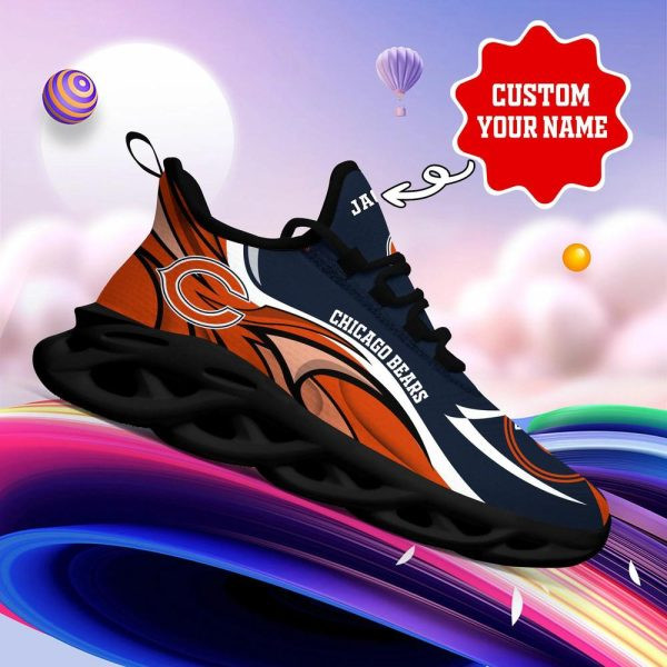 NFL Chicago Bears Custom Name Snearker Hot Trending Gif Max Soul Shoes for Women and Men MS0601