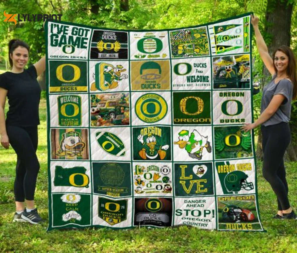 Oregon Ducks 1 Quilt Blanket For Fans Home Decor Gift ,  Soft Quilt, King Size, All Season Cozy Quilt QB0901