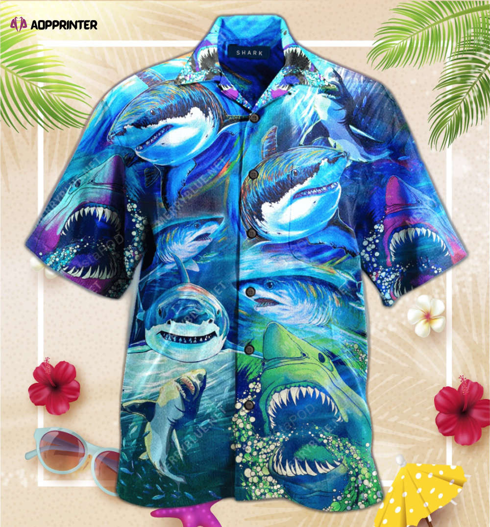Order Be A Shark Unisex Hawaiian Shirt, Gift For Men Women, Gift For Men Women HW0601