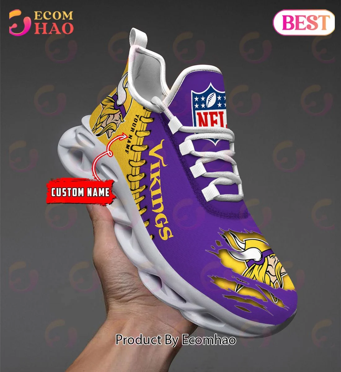 Minnesota Vikings Max Soul Shoes Custom Name  Unisex sneakers MS0601