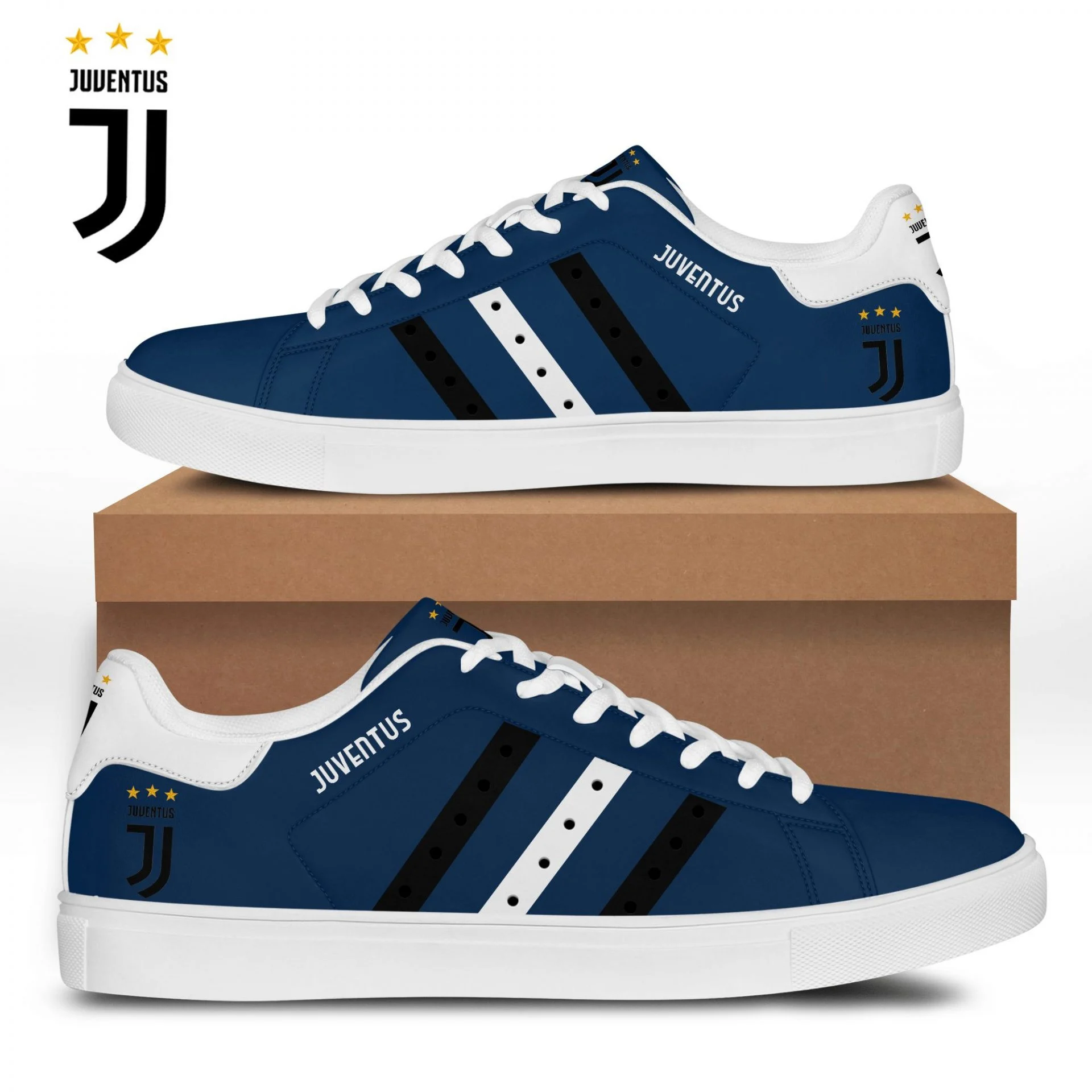 Juventus FC Blue Special Stan Smith Shoes Unisex, Trendy Style Sneakers ST0801