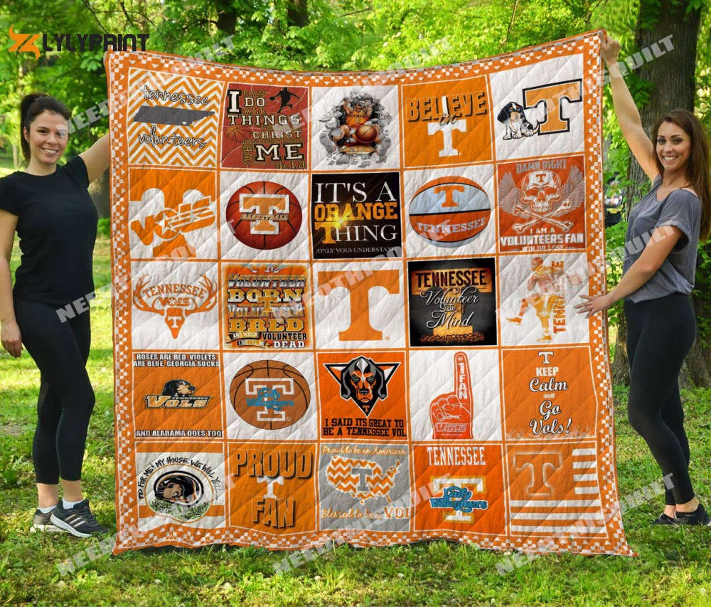 Tennessee Volunteers 2 Quilt Blanket For Fans Home Decor Gift , Soft Quilt, King Size, All Season Cozy Quilt QB0901
