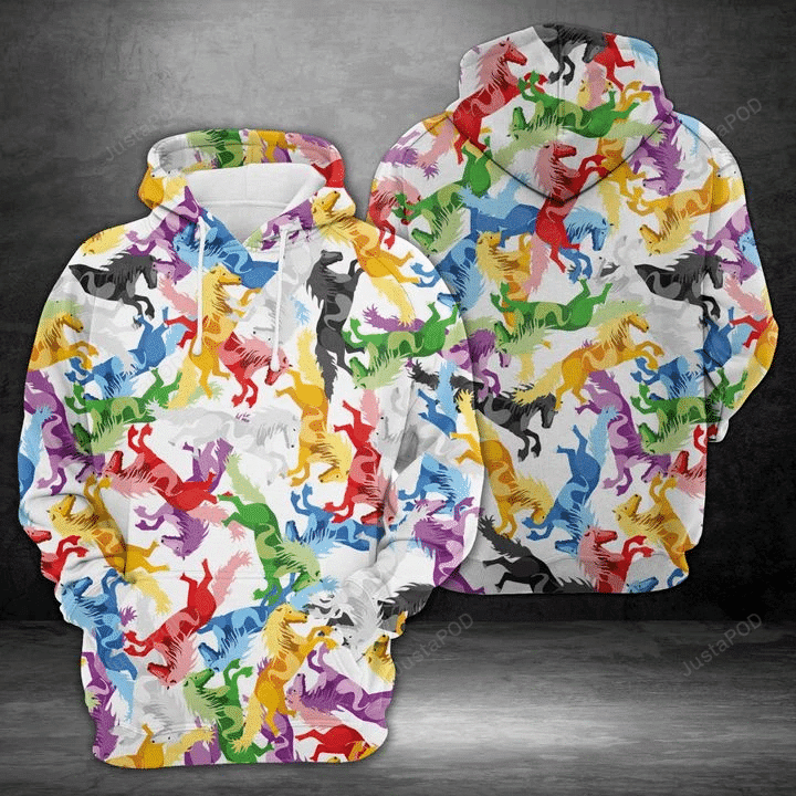 Colorful Horse 3D All Over Print Hoodie, Zip-up Hoodie HZ0501