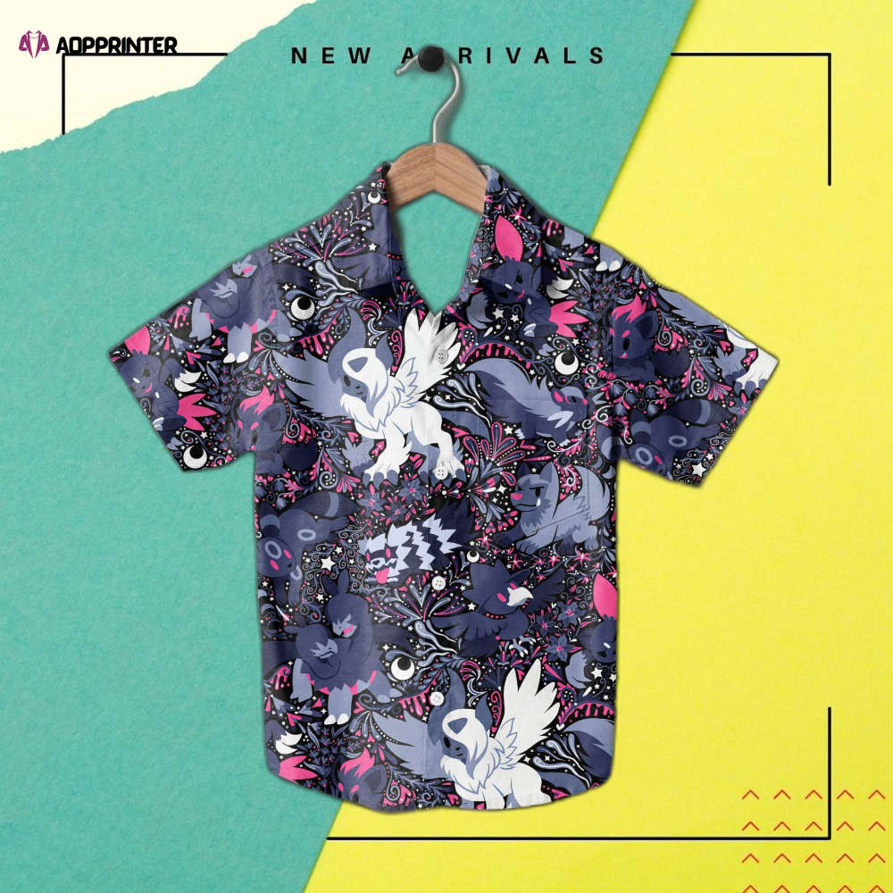 Stylish Shadow Pokemon Youth Hawaiian Shirt – Perfect for Summer! HW0601