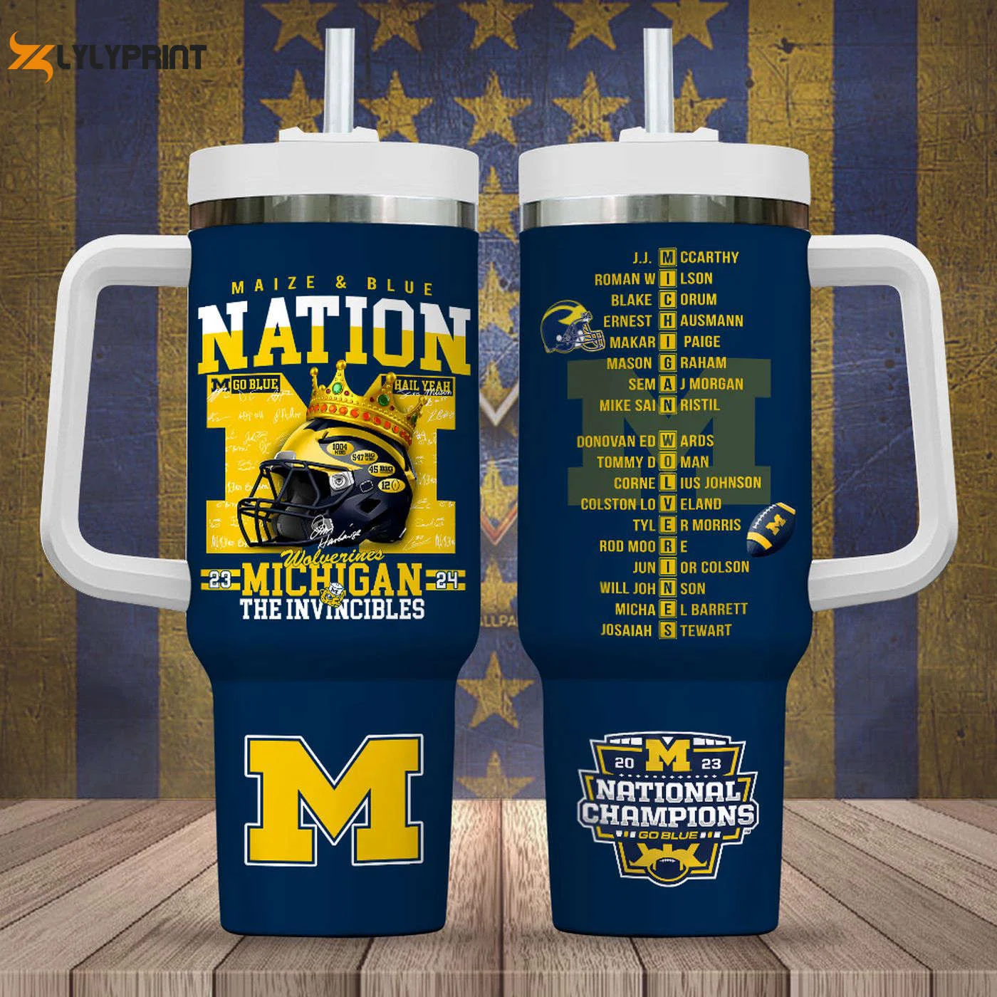 Michigan Wolverines Football 40oz Stanley Tumbler - Perfect Gift for Sports Fans 0501TB40