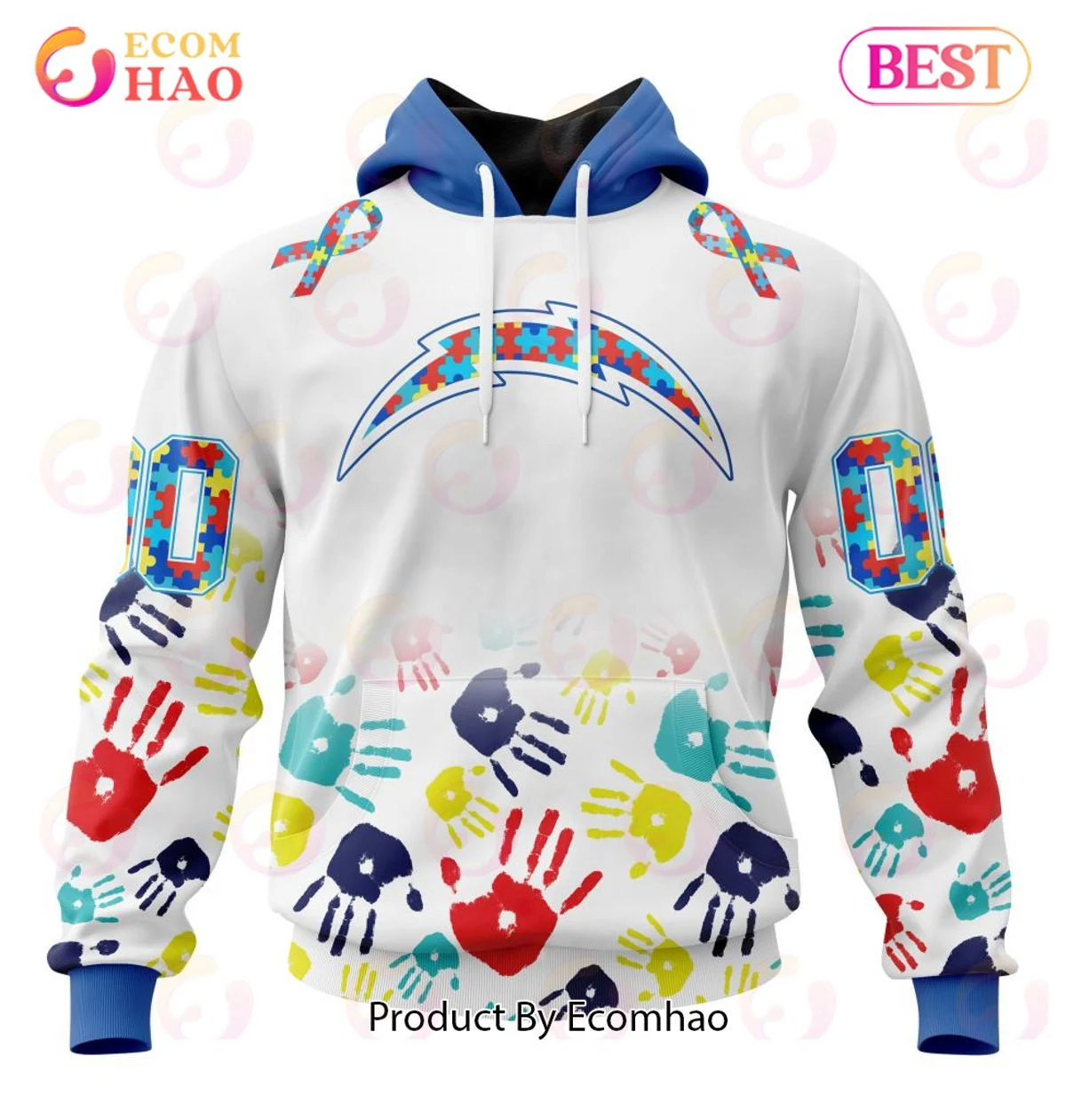 Best Los Angeles Chargers Autism Awareness Collection 3D Hoodie, Zip Hoodie, Man - Women, Warm, Premium Quality HZ0501