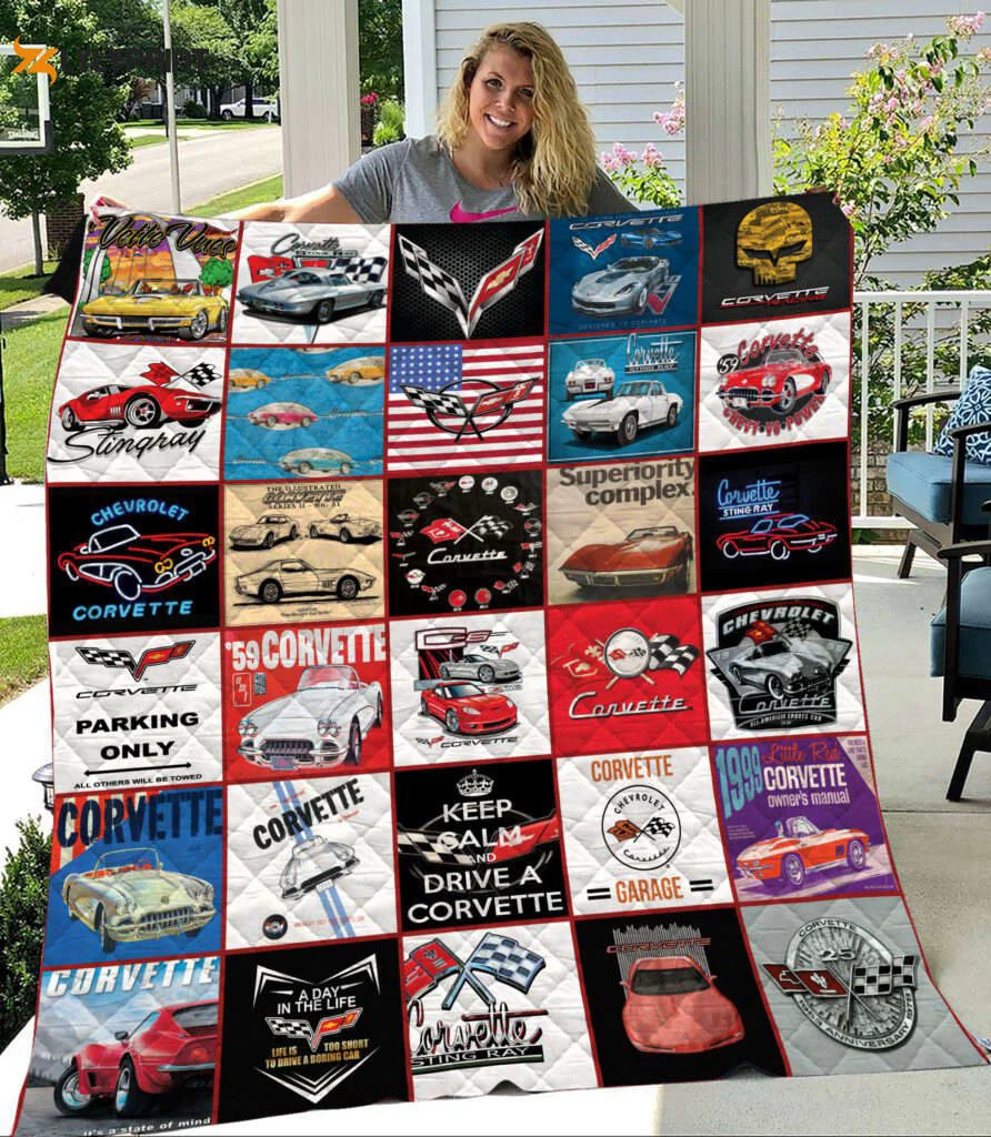 Chevrolet Corvette Quilt For Fans Home Decor Gift , Soft Quilt, King Size, All Season Cozy Quilt QB0901